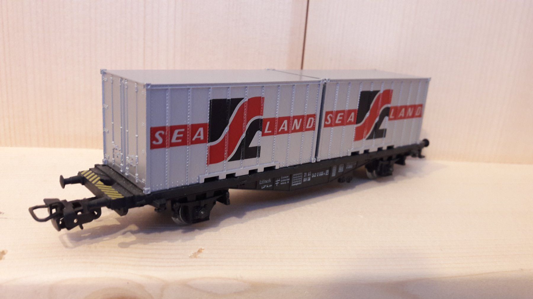 Märklin Modellini di ferrovie: Märklin HO AC : DB wagon porte-container "Sea Land" – Usato da Buttes venduto da Cafe2005 3