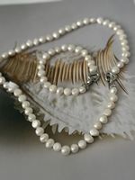 Elegantes Perlen Collier und Armband Set - Zeitloser Schmuck