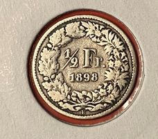 50 Rappen oder 1/2 Fr.1898 B ( Silber ) Auflage nur 1.6 Mio