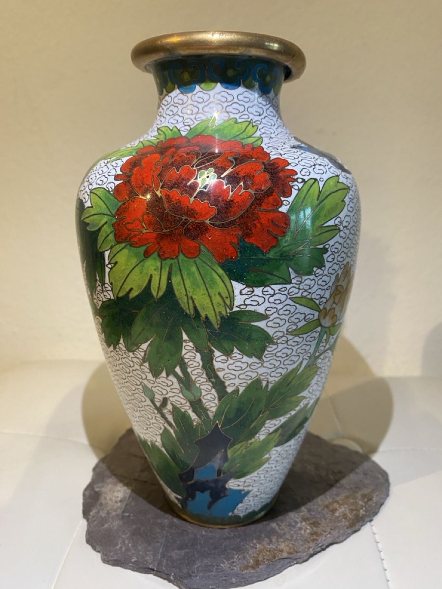 Vasen & Gefässe: Wunderschöne Cloisonné Vase mit Blumenmuster, Vintage – Neu (gemäss Beschreibung) aus Männedorf von Maru83
