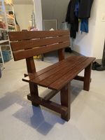 Gartenbank Holz massiv braun guter Zustand stabil