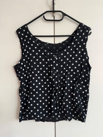 Vintage Top schwarz mit Punkten, Gr. M/L