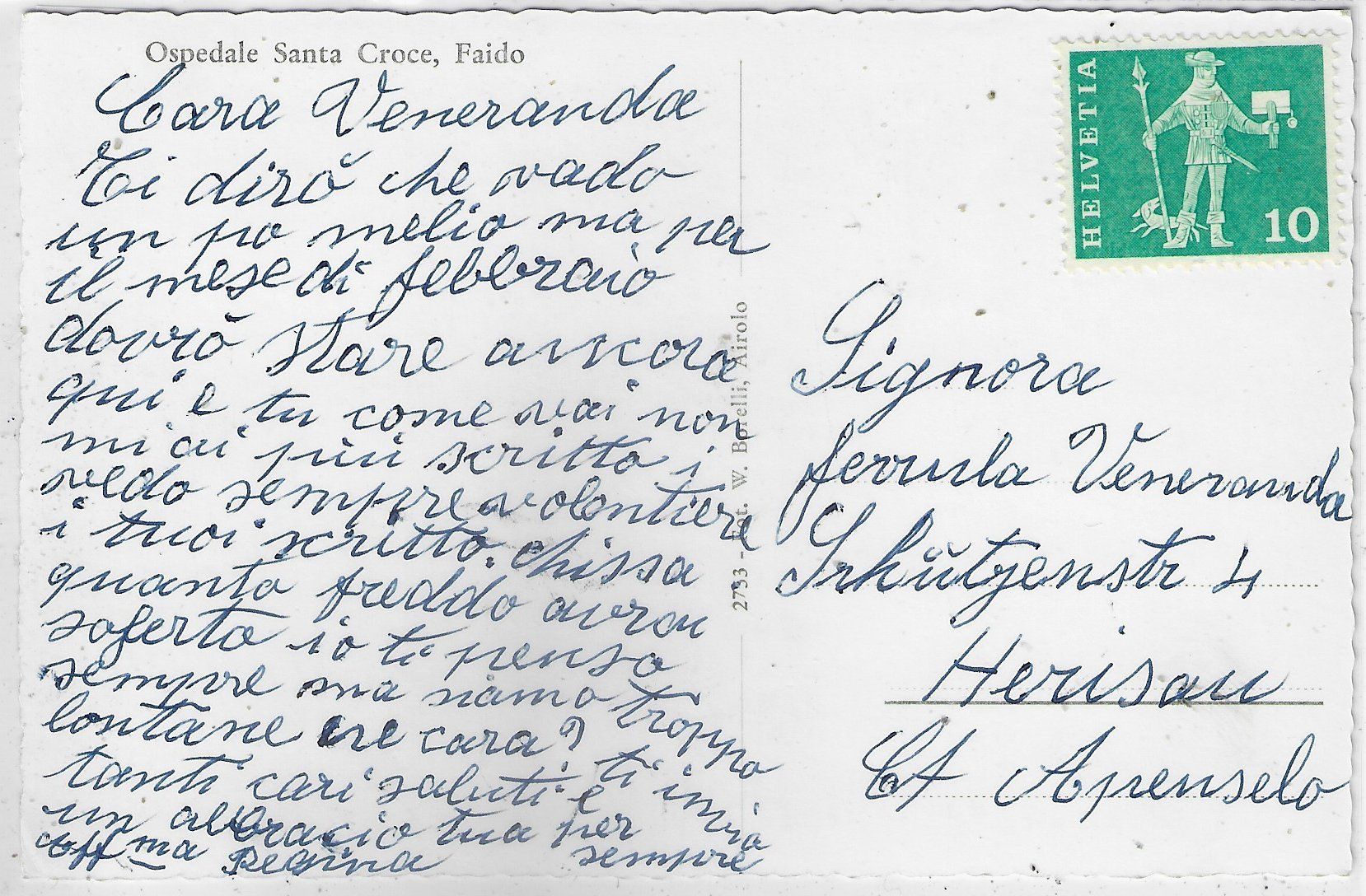 Cartoline postali: Ospedale Santa Croce - Faido – Usato da Ettingen venduto da Kartenplanet 1