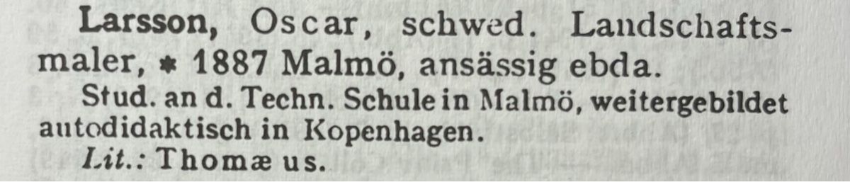 Gemälde: LARSSON Carl Oscar (1887-1962) – Gebraucht aus Grosshöchstetten von Perle1951 4