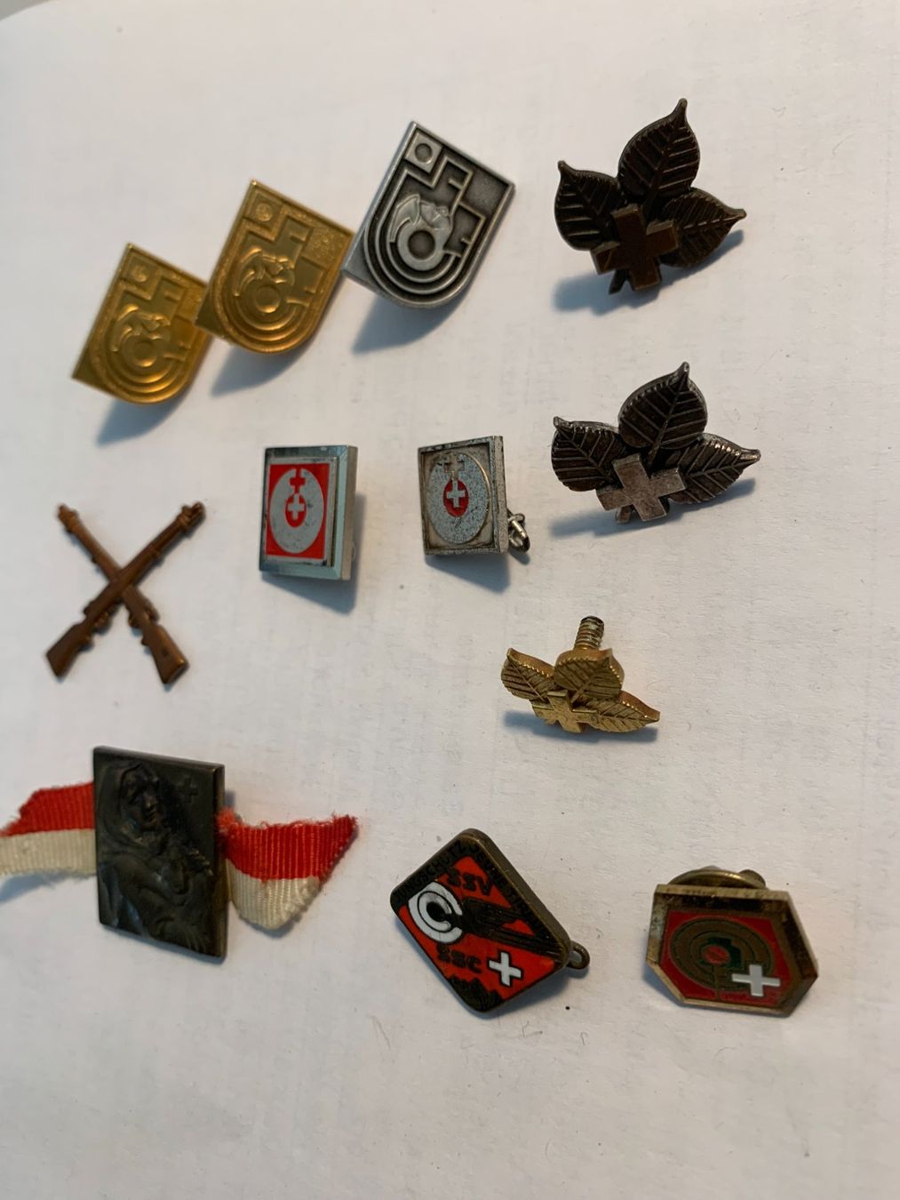 Swiss Plaketten & Abzeichen: Diverse Sammlung alter CH Abzeichen, Pins + Anstecknadel – Gebraucht aus Sarmenstorf von habasa 1