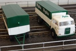 Brekina 97805 MAN Lastwagen Pepita LKW mit Anhänger