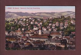 ST. GALLEN - Bahnhof - Post - Rosenberg - 1915