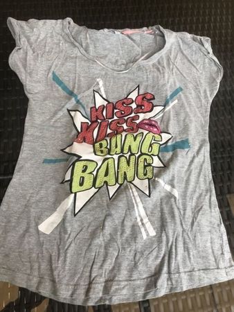 Mädchen Damen T-shirt mit Glitzer S