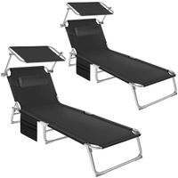 2er Set Sonnenliege 4-stufig mit Kopfpolster VELORA