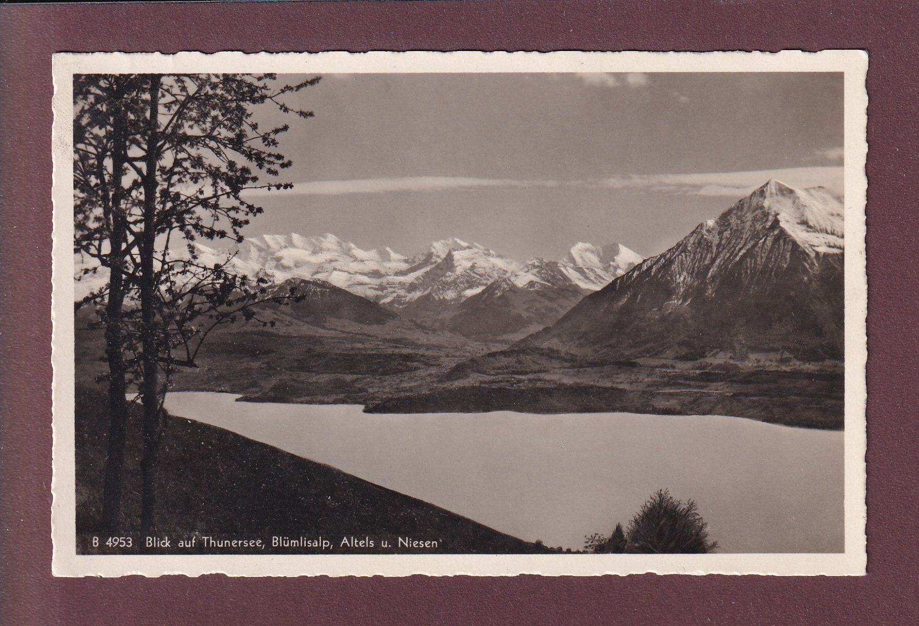 Cartoline postali: THUNERSEE - Blümlisalp - 1931 – Usato da Pully venduto da nicecards