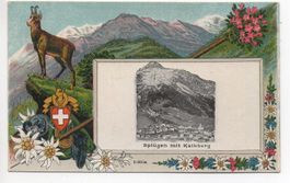 Präge-AK Alpinismus SPLÜGEN mit Kalkberg