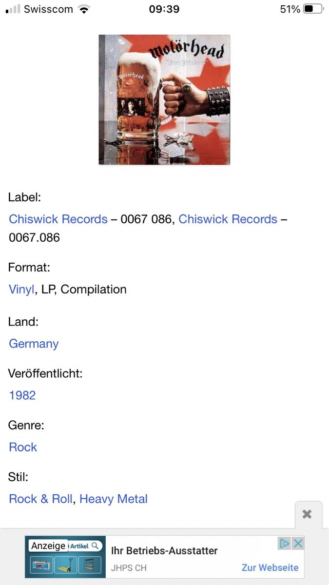 Dischi in vinile: Motörhead. 1982. Beer Drinkers – Usato da Faulensee venduto da Mizuno06 7