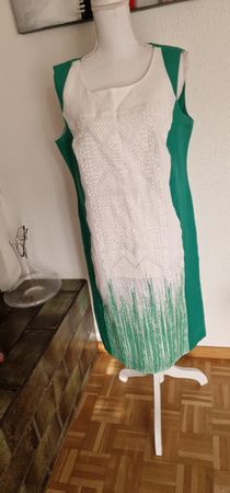 Schönes Sommerkleid von e-stile, Gr. 40 Grün-Weiss!
