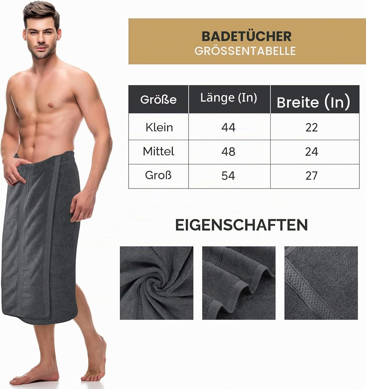 Badetücher: Badetücher 4er Set 100% Baumwolle Grau – Neu und originalverpackt aus St. Gallen von RestpostenSG 2