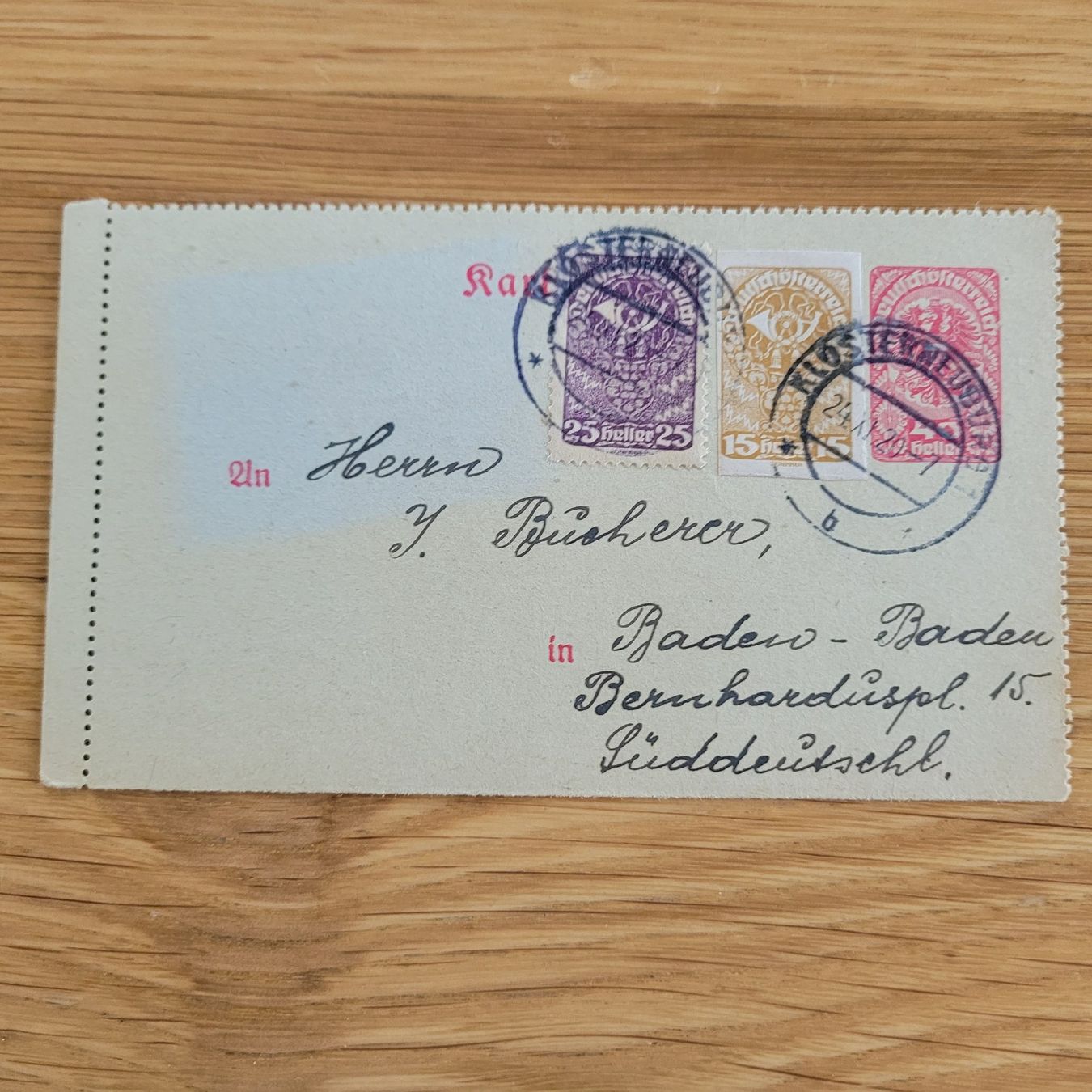 Alle Briefmarken: GS Baden 1920 – Gebraucht aus Biel/Bienne von Destockweb
