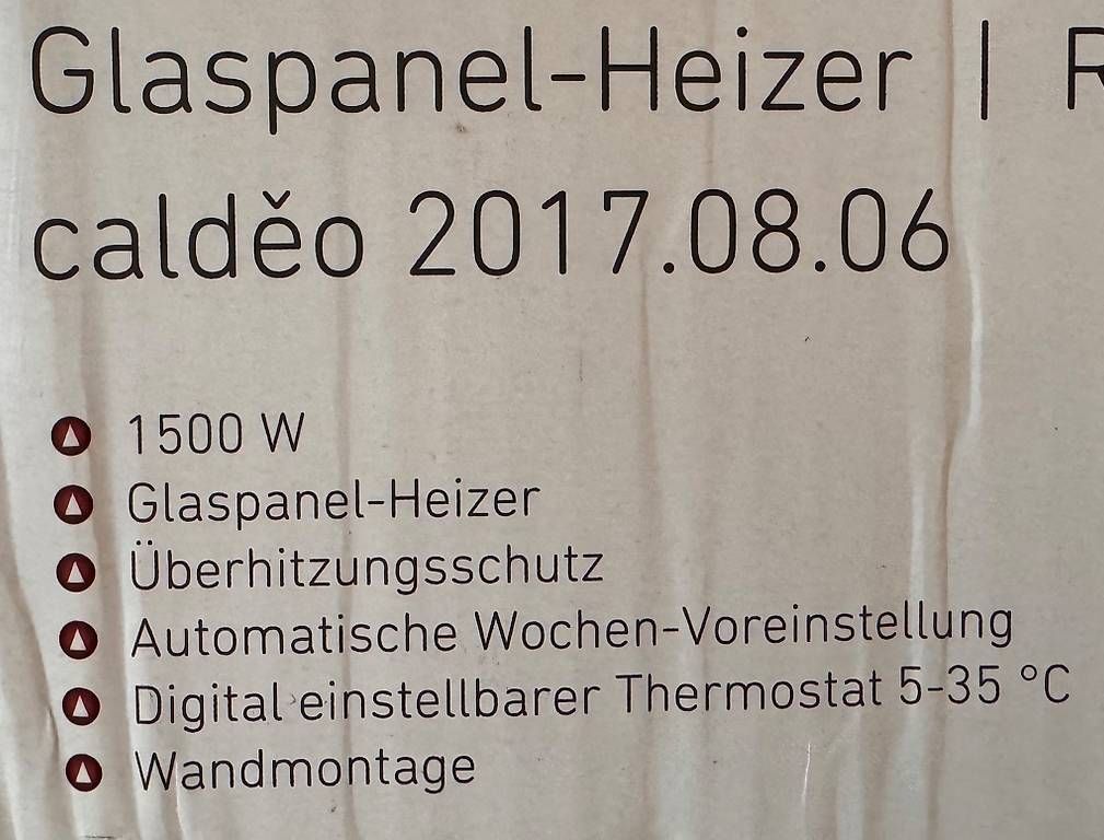 Radiatori: Glaspanel Heizer 1500W mit Digitalanzeige und Programmierung – Usato da Kriens venduto da ChristophS04 3