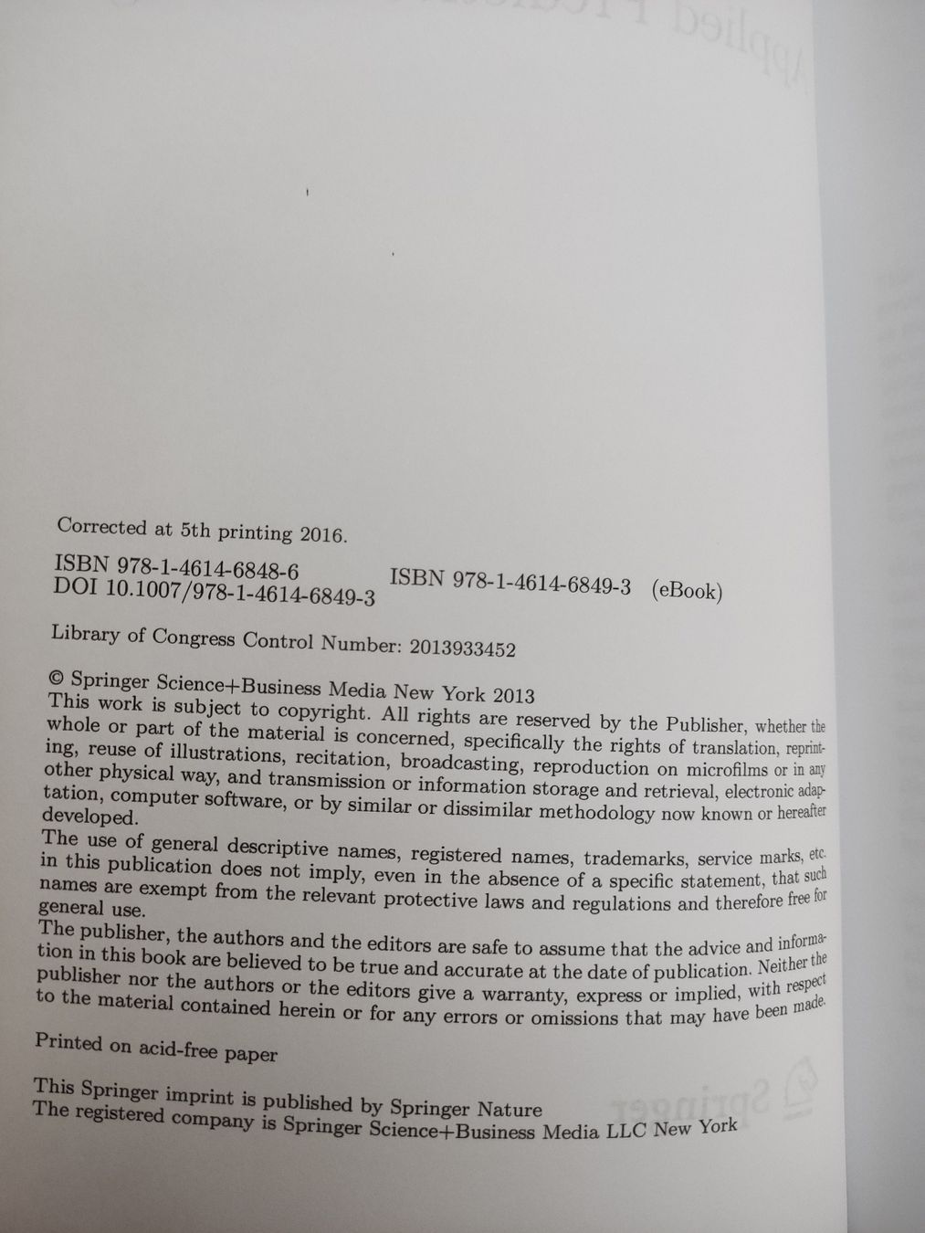 Bücher: Applied Predictive Modeling – Kuhn, Johnson (Springer, 2013) – Gebraucht aus Schaffhausen von  5