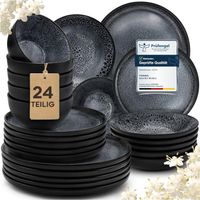 Steingut Geschirrset 24-teilig Modern für 6 Personen