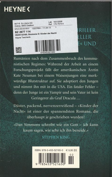 Dan Simmons Kinder Der Nacht Kaufen Auf Ricardo