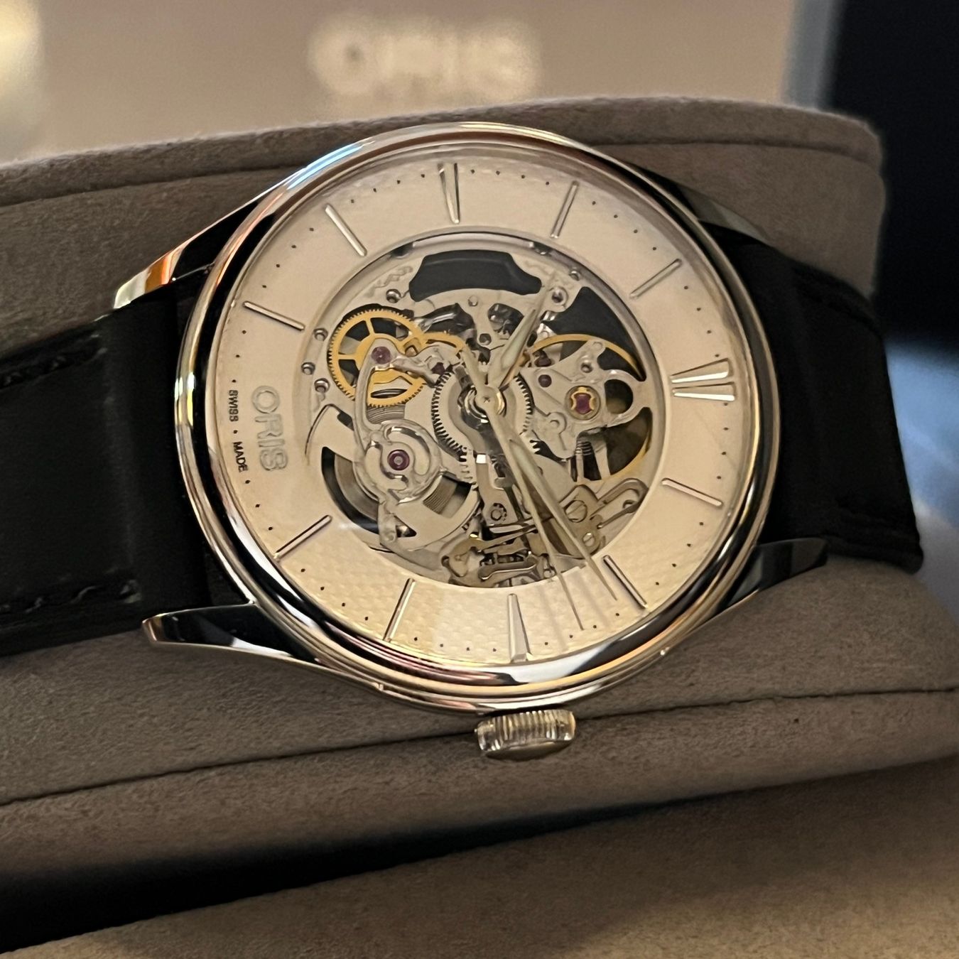 Oris Orologi: Oris Artelier Skeleton Automatic Silver Dial Full Set – Usato da Carouge GE venduto da Watchaser 6