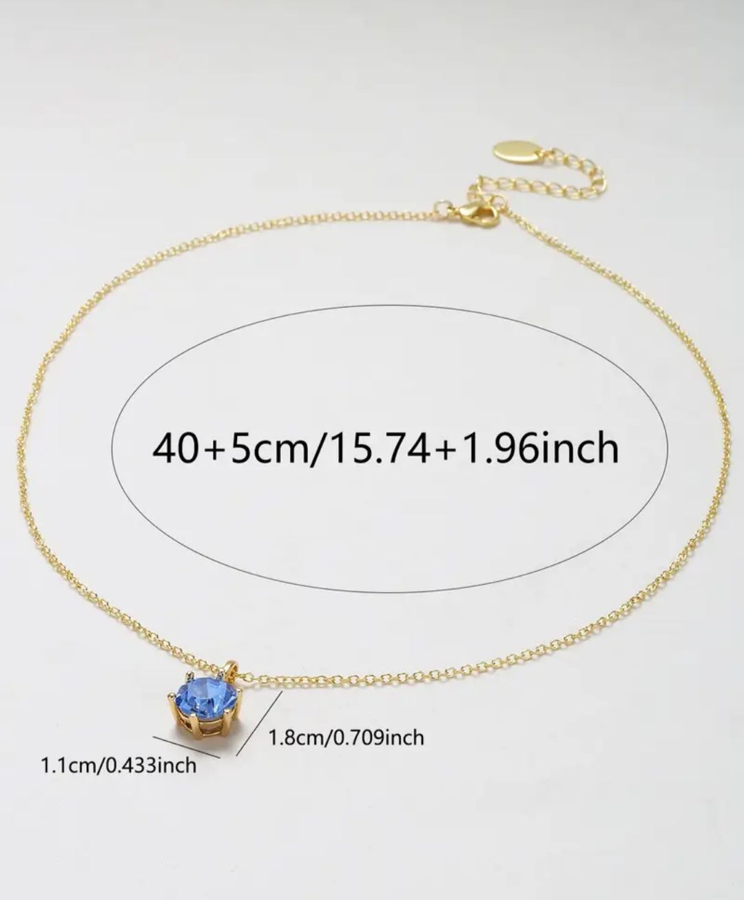 Catenine: Goldkette mit Anhänger, blauer Stein, elegant – Nuovo e nell'imballaggio originale da Oberwangen TG venduto da Bash-B 5
