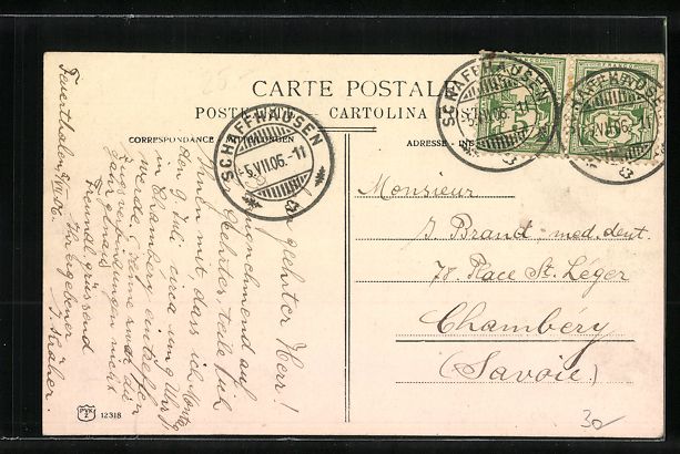 Cartoline postali: Schaffhausen, Totalansicht mit Sicht ins – Usato da Berlin venduto da bartko-reher 1