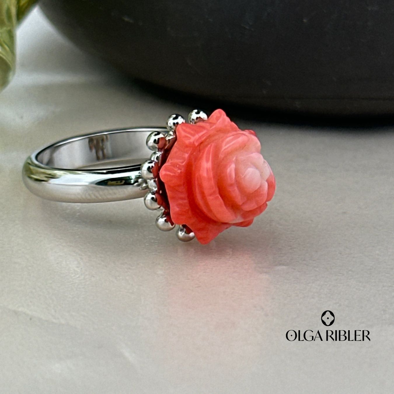 Olga Ribler Anelli: Edelstahl Ring mit Coralle, Ringgrösse 61 – Nuovo (secondo la descrizione) da Luzern venduto da Schmuckoutlet 6