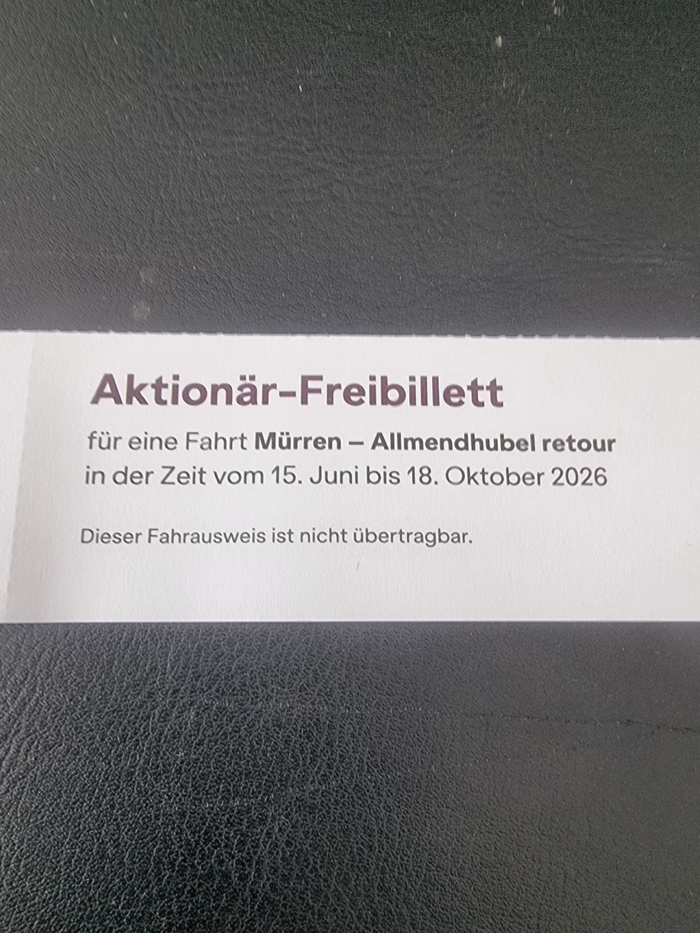 Buoni: 2 Freikarten Mürren- Allmendhubel – Nuovo e nell'imballaggio originale da Engelberg venduto da Klack40