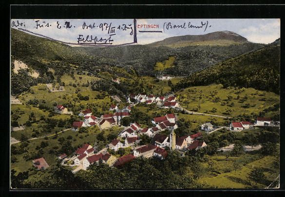 Cartoline postali: Eptingen, Ortsansicht aus der Vogelschau – Usato da Berlin venduto da bartko-reher
