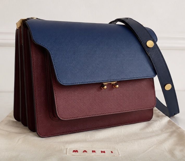 Marni Borse da donna: MARNI Trunk Large, bordeaux/bleu – Nuovo (secondo la descrizione) da Verbier venduto da eve_j6wp 1