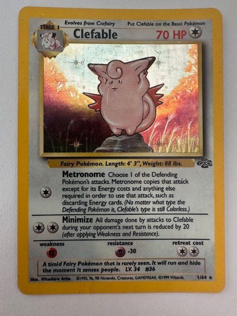 Pokémon Carte collezionabili: Cleafable Holo - Jungle - Pokemon – Usato da Nussbaumen AG venduto da Bika-Shop