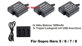 SET 3x AKKU 1x LADEGERÄT HERO 5/6/7/8