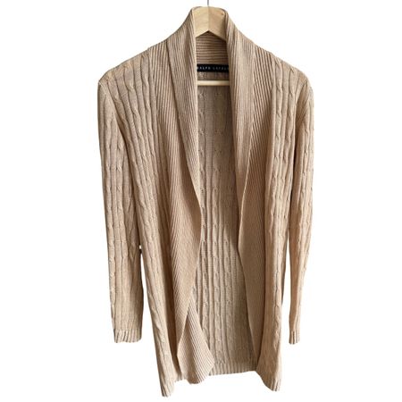 Ralph Lauren 100% Linen Knit Cardigan - Size XS - Beige
