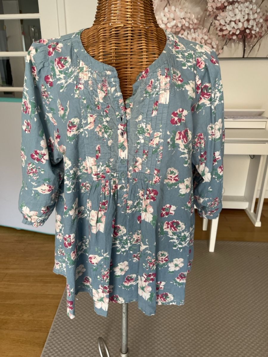 Camicette: Blusentunika mit Blumenprint, Baumwolle, ca. 44 – Usato da Solothurn venduto da Bobesch08