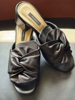 Sandales Claquettes Globus cuir noir noeud T.38