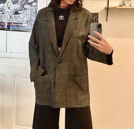 Monki Veste de transition à carreaux, taille L, comme neuf