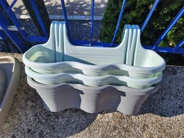 3x Blumentopf 3er Set Hängeeinsatz Balkonkasten 