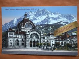 Luzern - Bahnhof und Pilatus, alte Ansichtskarte Top!