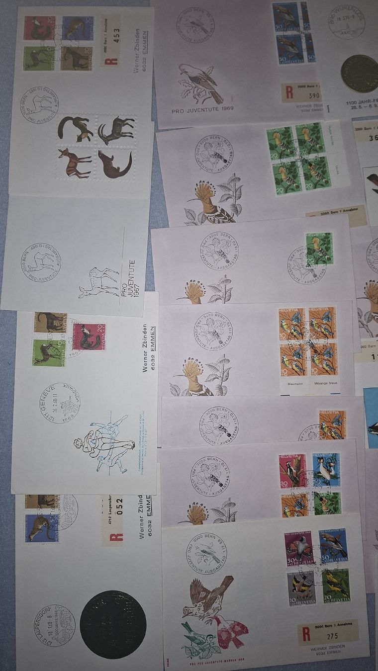 Tutti i francobolli: Lot Pro Juventute Briefe ca 50Stk. – Usato da Balgach venduto da SIMEON27 4