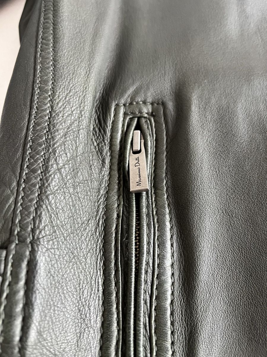 Massimo Dutti Giacche: Massimo Dutti Lederjacke, grün, Gr. M, Herren – Usato da Zug venduto da Nickwalks999 2