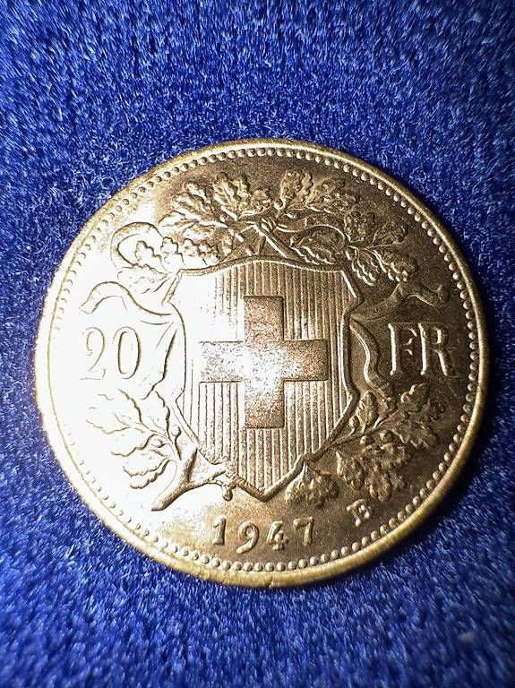 Tutti le monete: Gold Vreneli 20 CHF - 1947 – Usato da Rorschacherberg venduto da mes_89tc