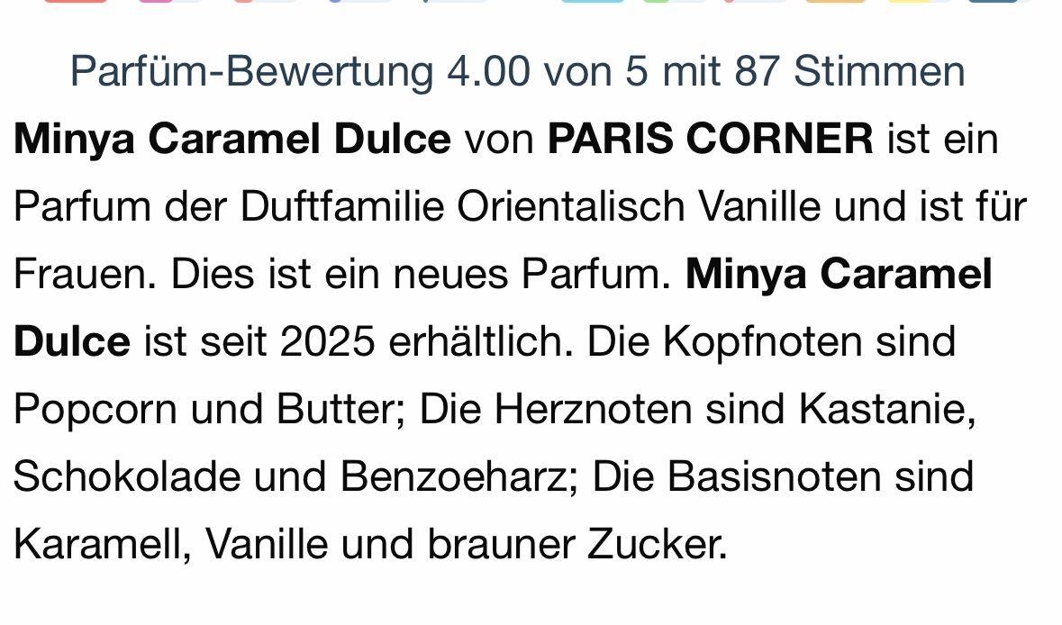 Profumi & Eau de Toilette: PARIS CORNER Minya Caramel Dulce EDP 5ML Abfüllung – Usato da Zürich venduto da deruja 3