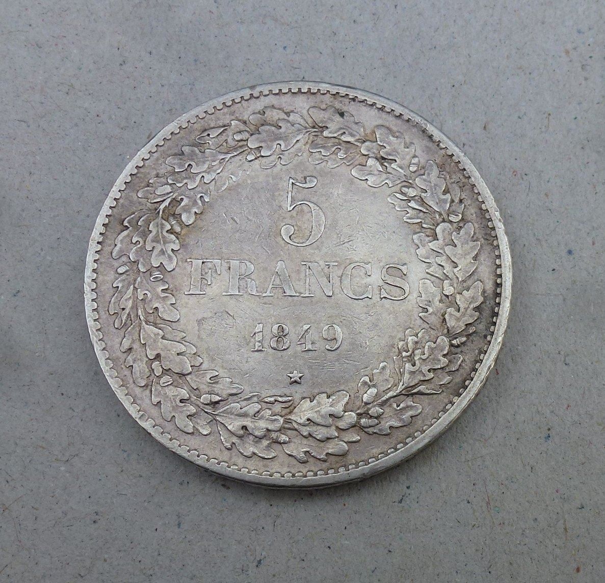 Tutti le monete: Belgien ++ 5.- Francs 1849 – Usato da Walkringen venduto da Casablanca777