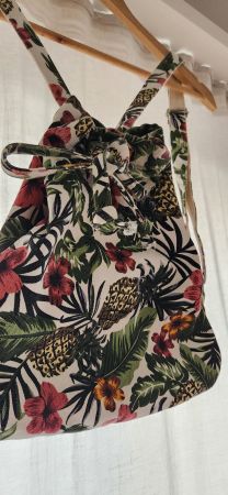 Vintage Rucksack Hawaii Blumen Ananas