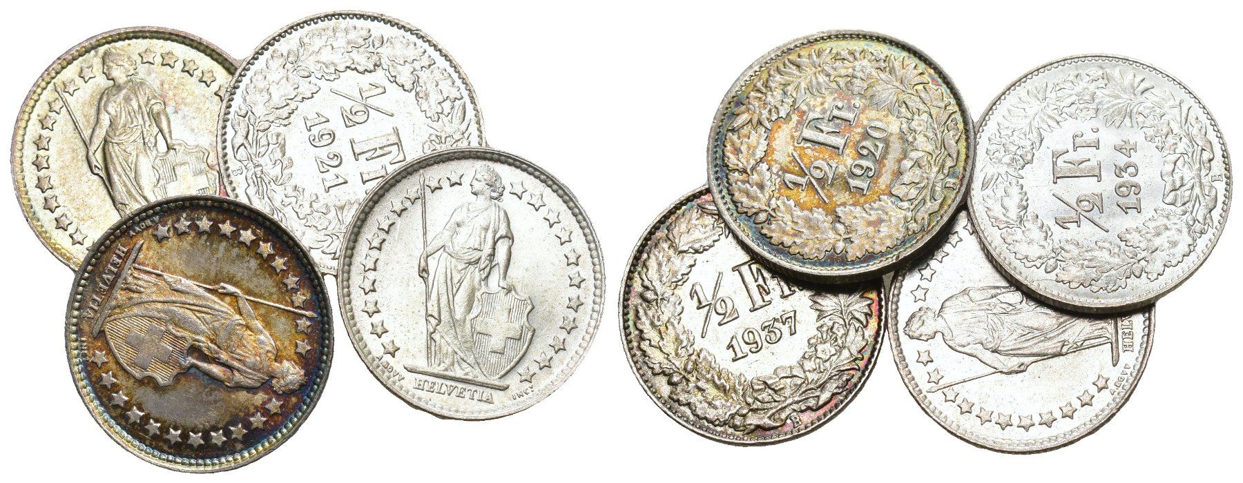 Alle Münzen: Schweiz 1/2 Franken Lot – Gebraucht aus Bern von numismatictops