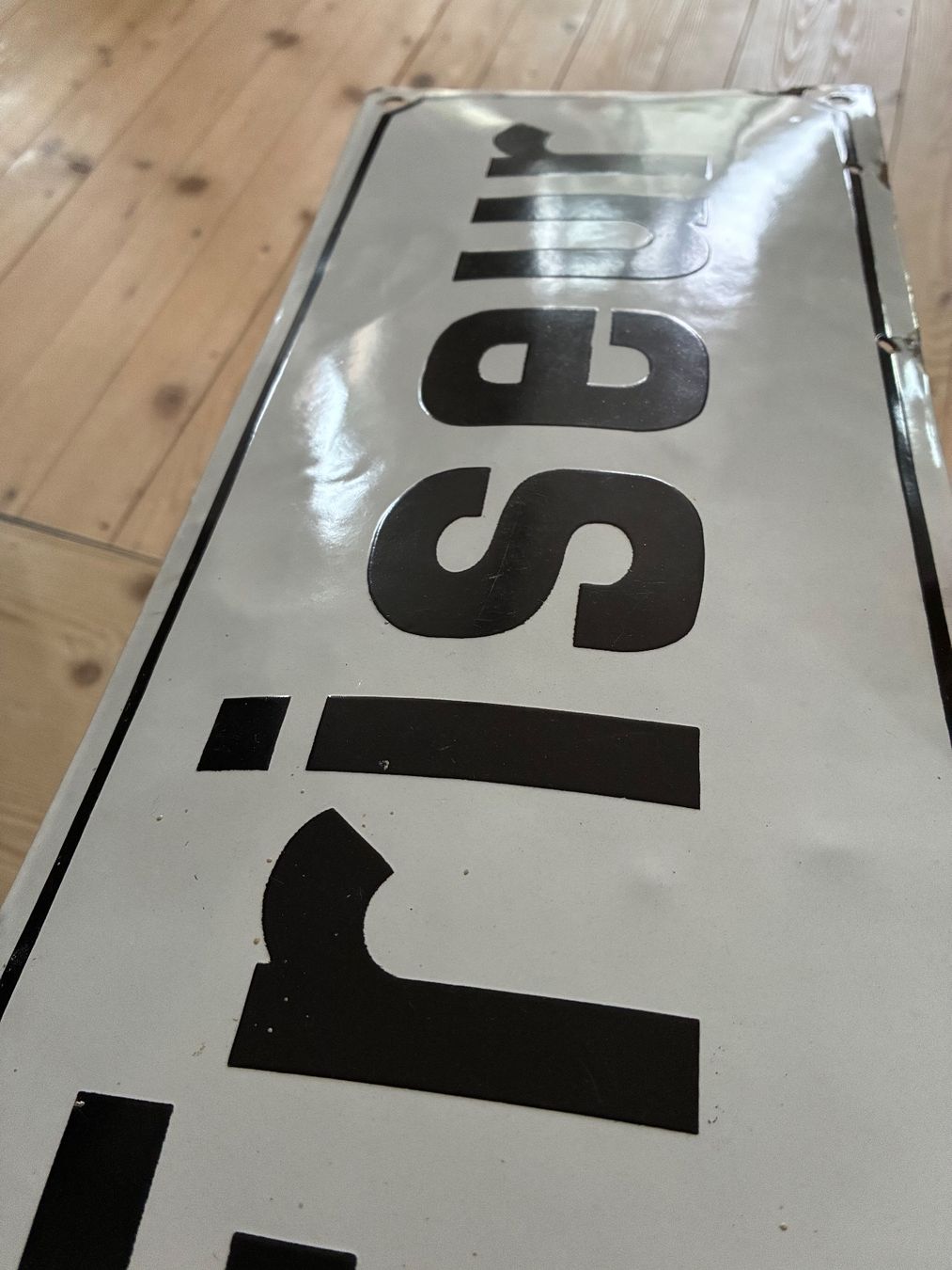 Insegne: Altes Emailschild Friseur – Usato da Steffisburg venduto da Reitschel5 4