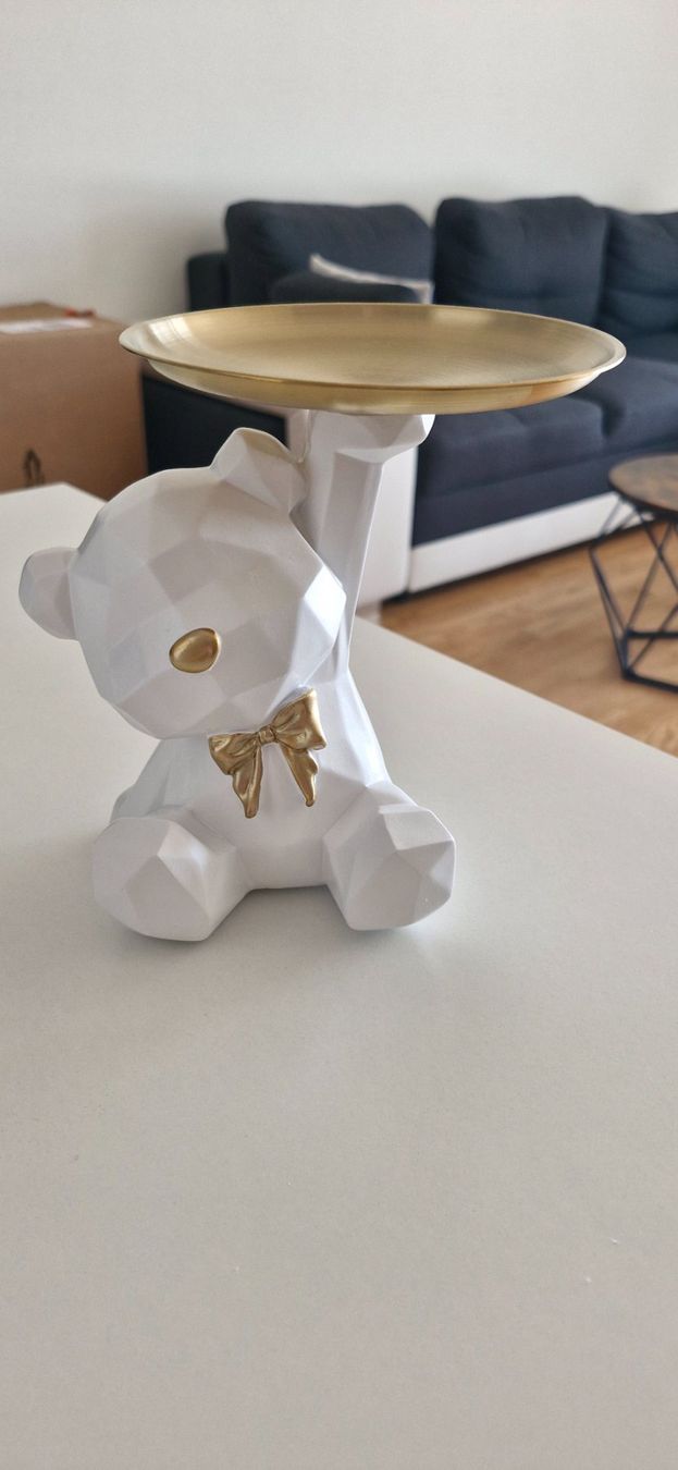 Sculture & Statue: Weiss gold teddybär Statue als Ablage oder deko – Nuovo (secondo la descrizione) da Beringen venduto da mar_y7fd