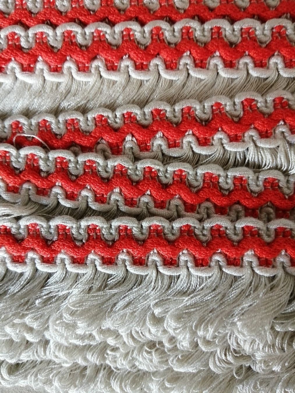 Dekobänder: Fransenborte rot/weiss Dekoband Handarbeit DIY – Neu (gemäss Beschreibung) aus Honau von holunder3 2