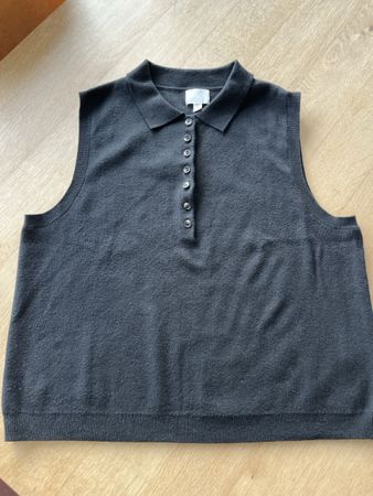 Schwarzer Pullunder mit Knopfleiste Gr. XL