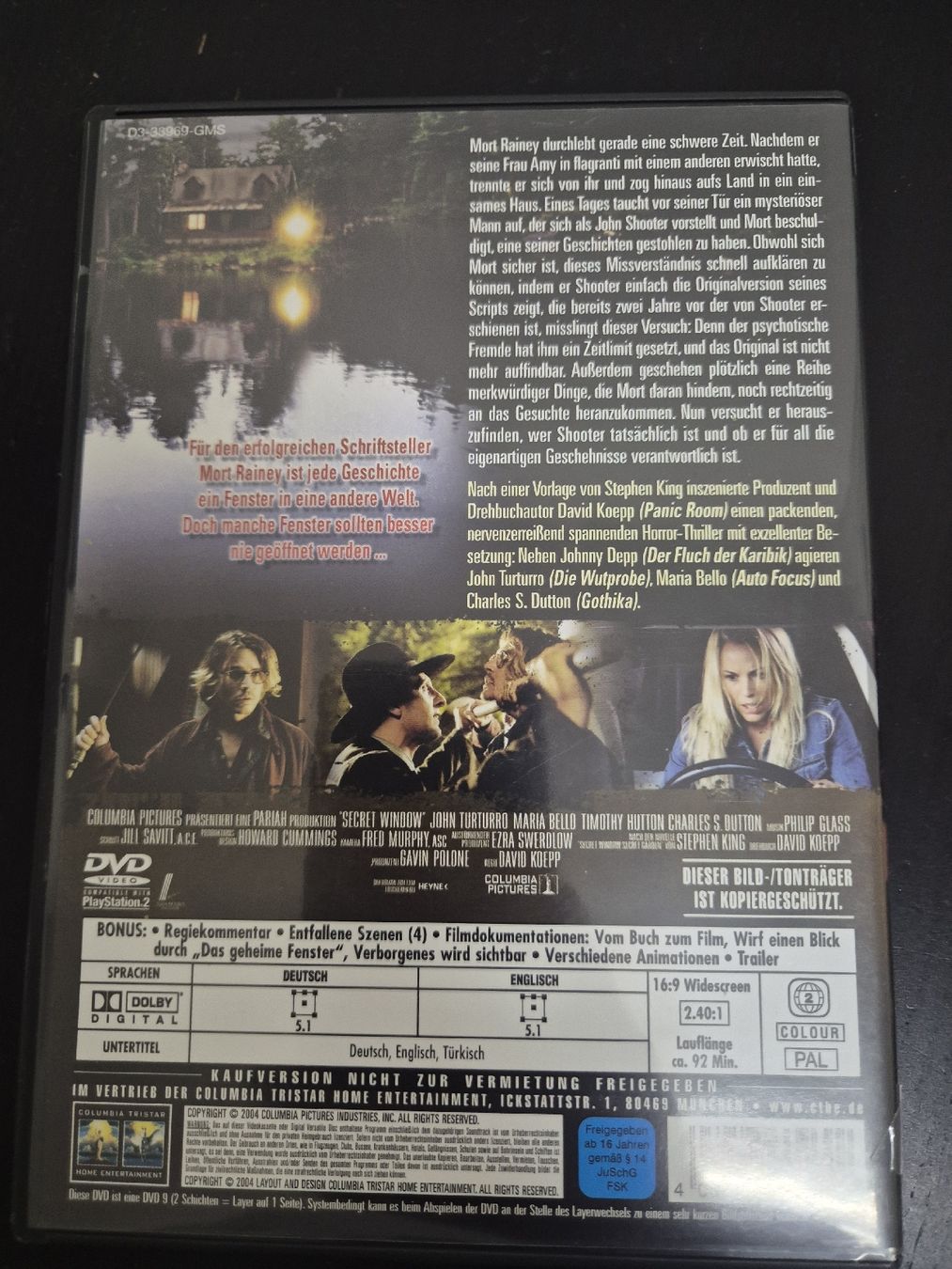 Tutti i DVDs: DVD Das Geheime Fenster Johnny Depp – Usato da Wald ZH venduto da _Hotarubi_ 1
